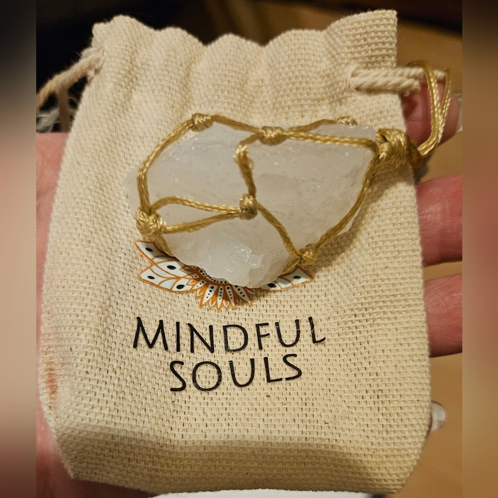 New Wrapped Raw Clear Quartz Necklace From Mindful Souls